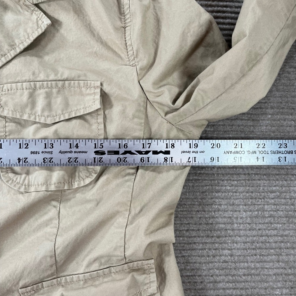 Talbots Petites Tan Khaki Cotton Utility Blazer Safari Jacket 4-Pocket Size 8P - Picture 4 of 9